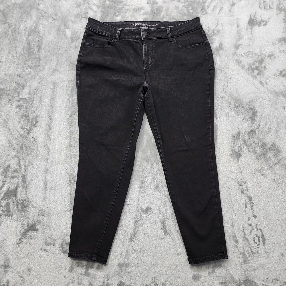 Maurices M. Jeans Womens XL X-SHORT Black Mid Rise Jegging Skinny Stretch‎ Denim